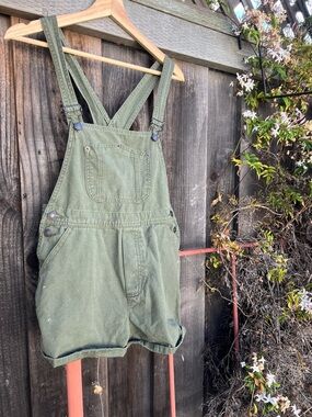 Brandy Melville Olive Green Short Overalls Romper